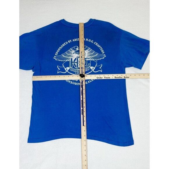 Vintage 1993 Arizona State Harley HOG Rally T-Shirt Blue Biker Single Stitch - Picture 4 of 8